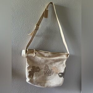 Vintage 80’s Boho Tote Bag With Butterfly Malerie Barad